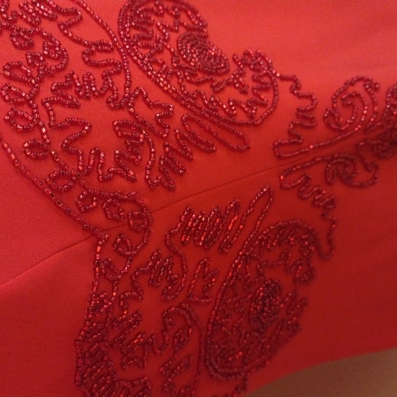 NWT beaded Ruby Red Niteline Della Roufogali dress - Picture 3 of 14